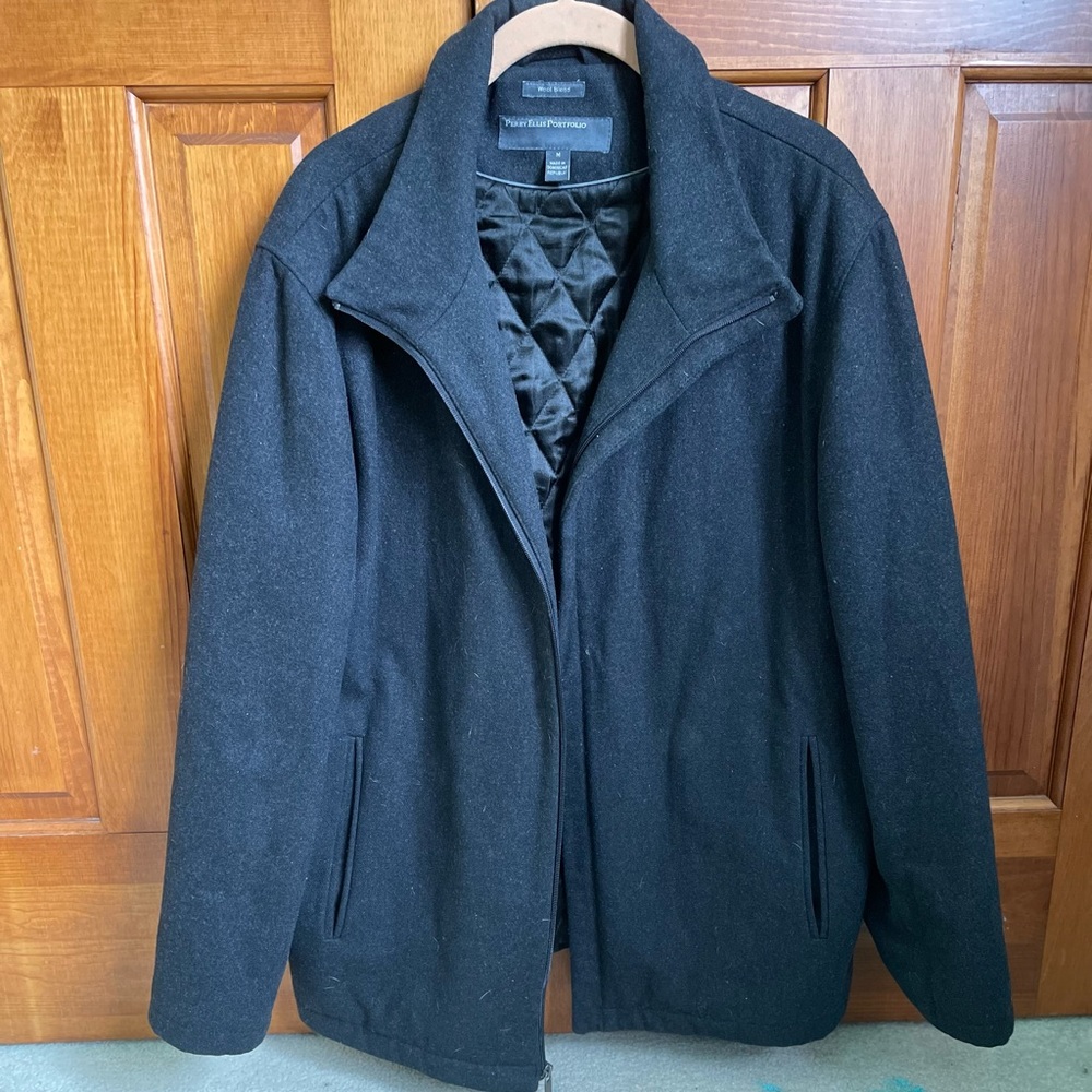 Perry Ellis Portfolio Wool Blend Coat